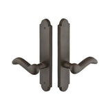 Emtek - Multi Point C6, Non-Keyed American T-turn IS, Arched Style, 2'' x 10'', Yuma Lever, RH, TWB - Tumbled White Bronze