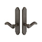 Emtek - Multi Point C6, Non-Keyed Fixed Handle OS, Operating Handle IS, Arched Style, 2'' x 10'', Lariat Lever, LH, TWB - Tumbled White Bronze