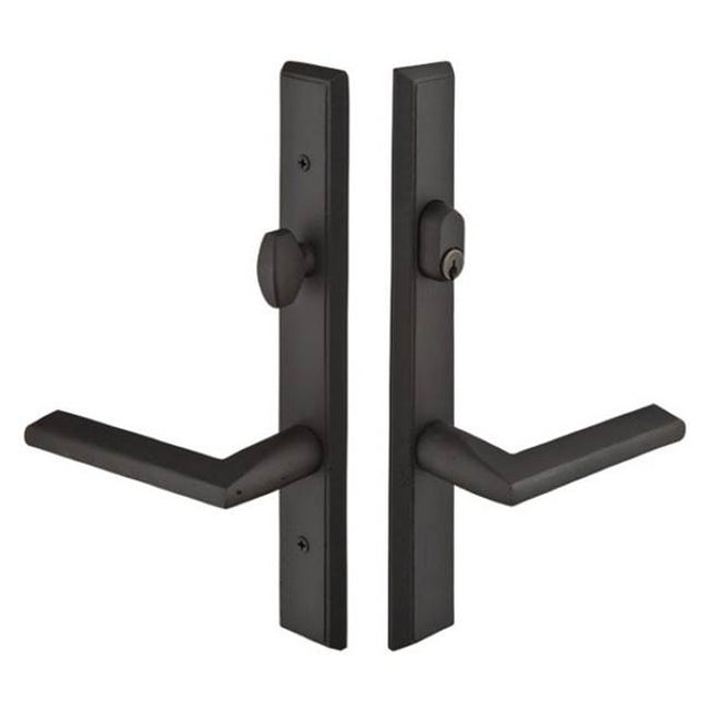 Emtek - Multi Point C6, Keyed with American Cyl, Rectangular Style, 1-1/2'' x 11'', Aurora Lever, RH, TWB - Tumbled White Bronze