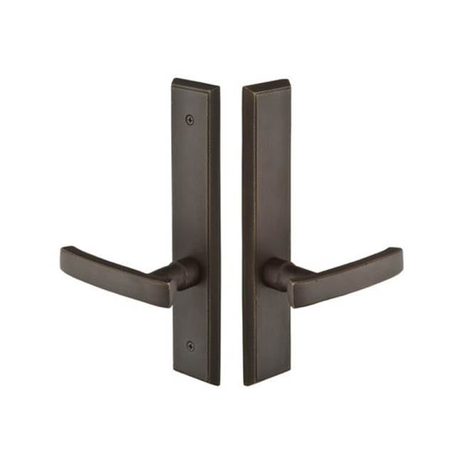 Emtek - Multi Point C6, Non-Keyed Passage, Rectangular Style, 2'' x 10'', Teton Lever, LH, TWB - Tumbled White Bronze