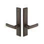 Emtek - Multi Point C6, Non-Keyed Fixed Handle OS, Operating Handle IS, Rectangular Style, 2'' x 10'', Aurora Lever, LH, TWB - Tumbled White Bronze