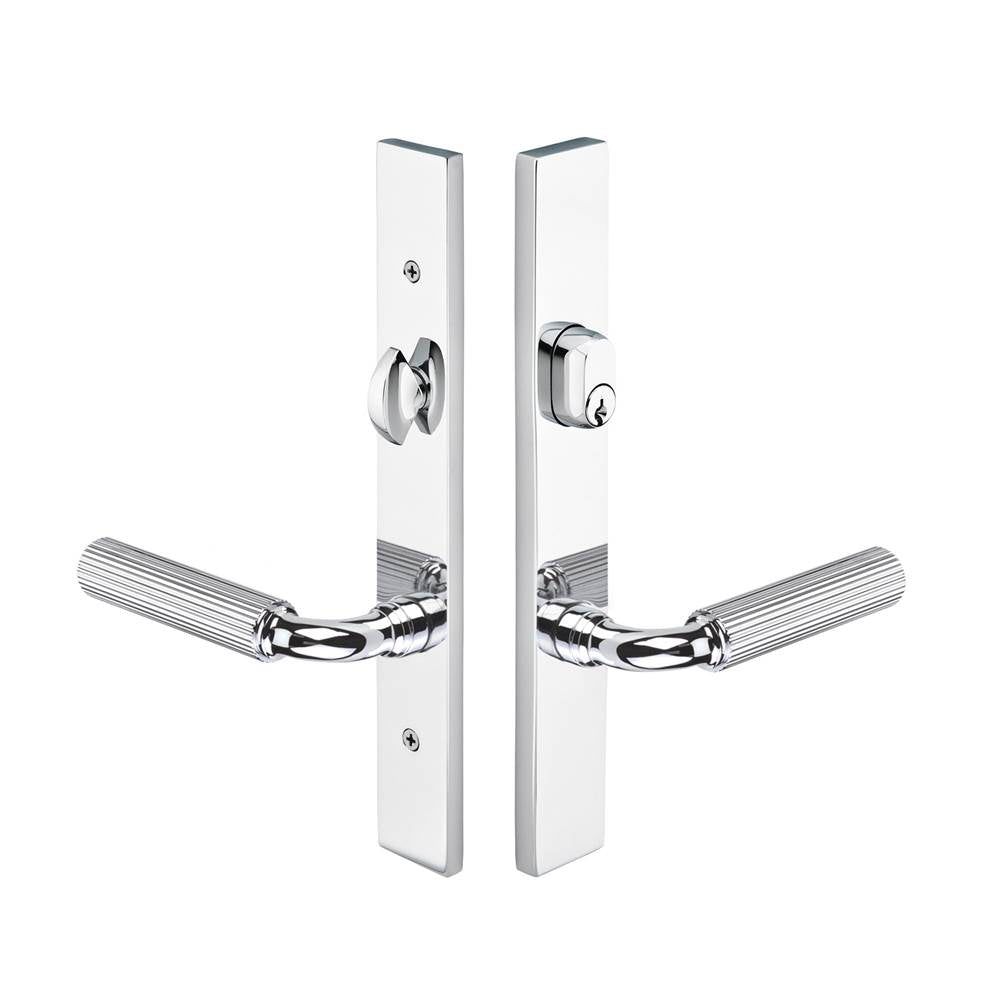 Emtek - Multi Point C6, Keyed with American Cyl, Modern Style, 1-1/2'' x 11'', Hercules Lever, LH, US4 - Satin Brass
