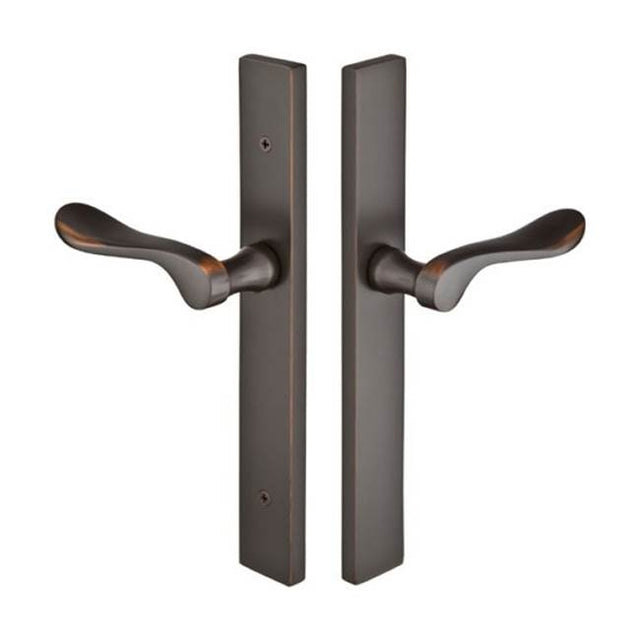 Emtek - Multi Point C4, Non-Keyed Fixed Handle OS, Operating Handle IS, Modern Style, 1-1/2'' x 11'', Cortina Lever, RH, US3NL - Unlacquered Brass