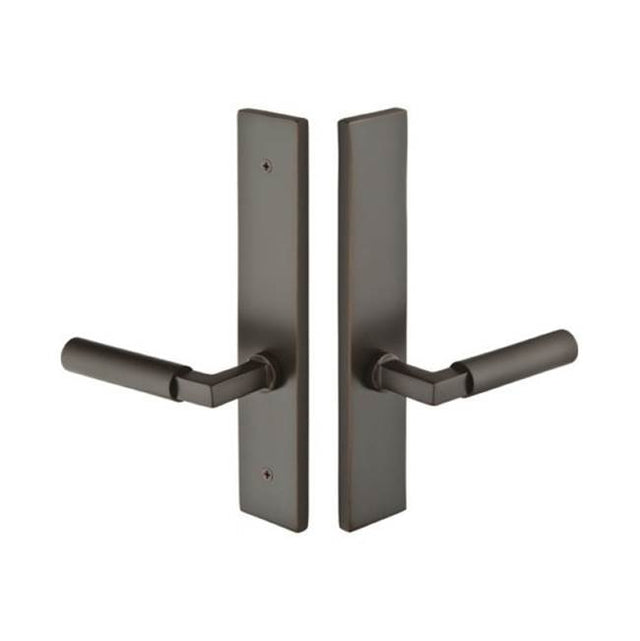 Emtek - Multi Point C6, Non-Keyed American T-turn IS, Modern Style, 2'' x 10'', Cortina Lever, LH, US3NL - Unlacquered Brass