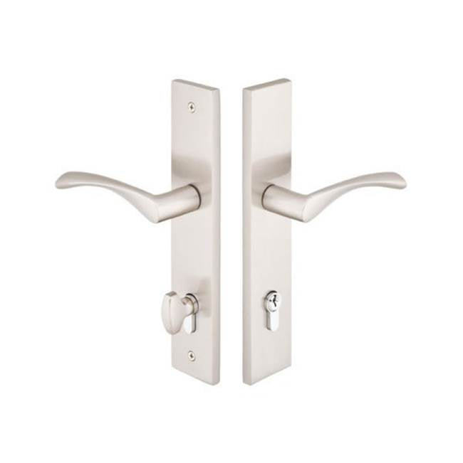 Emtek - Multi Point C5, Keyed with Euro Profile Cyl, Modern Style, 2'' x 10'', Coventry Lever, LH, US3NL - Unlacquered Brass