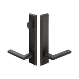 Emtek - Multi Point C7, Non-Keyed American T-turn IS, Fixed Handles, Rectangular Style, 2'' x 10'', Montrose Lever, RH, TWB - Tumbled White Bronze