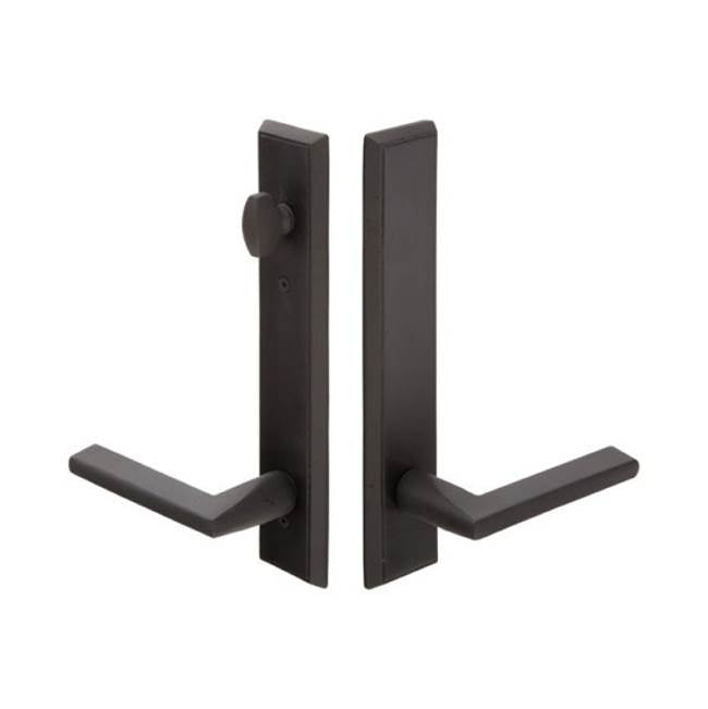 Emtek - Multi Point C7, Non-Keyed American T-turn IS, Rectangular Style, 2'' x 10'', Teton Lever, RH, TWB - Tumbled White Bronze
