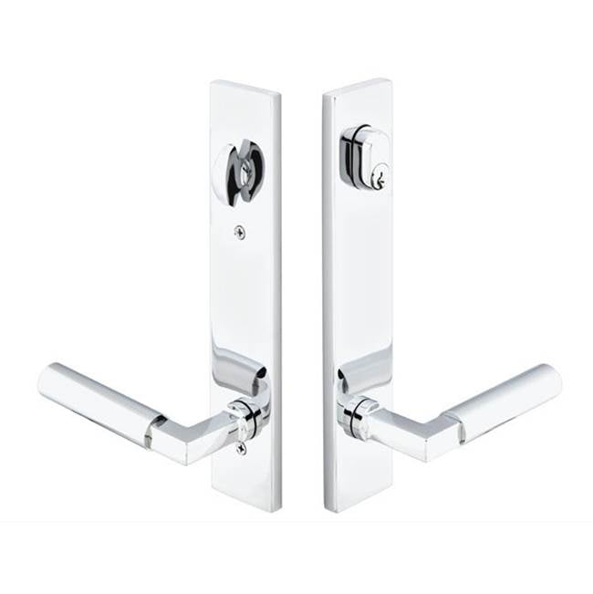 Emtek - Multi Point C7, Keyed with American Cyl, Modern Style, 2'' x 10'', Santa Fe Lever, LH, US3NL - Unlacquered Brass