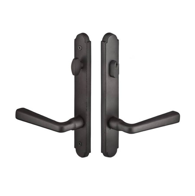 Emtek - MultiPointC8, Keyed with AmericanCyl, ArchedStyle, 1-1/2''x11'', DurangoLever, LH, TWB - Tumbled White Bronze