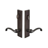 Emtek - MultiPointC8, Keyed with AmericanCyl, RectangularStyle, 2''x10'', MontroseLever, LH, TWB - Tumbled White Bronze
