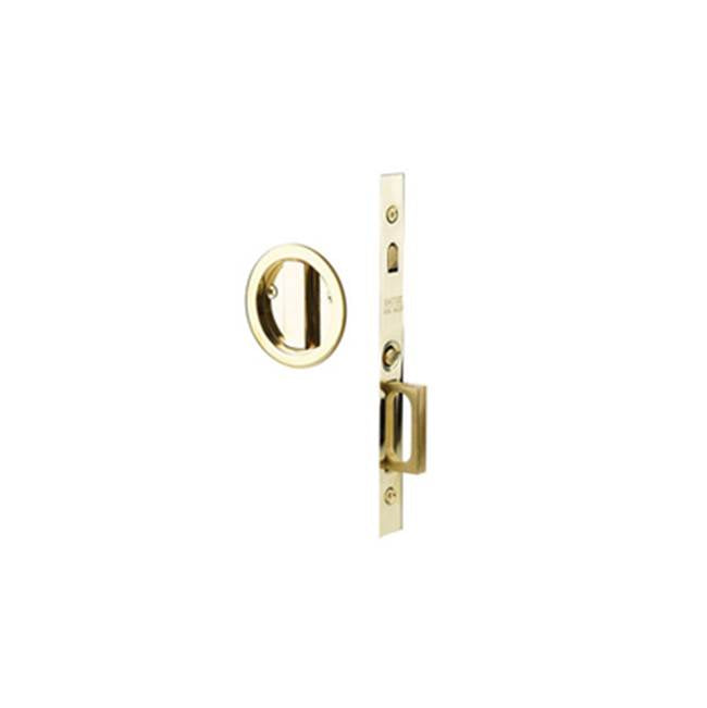 Emtek - Passage, Round Pocket Door Mortise Lock, US4 - Satin Brass