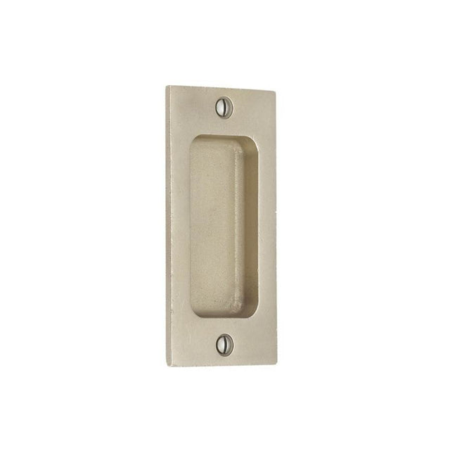 Emtek - Sandcast Bronze Rectangular Flush Pulls-4'', FB - Flat Black Bronze Patina