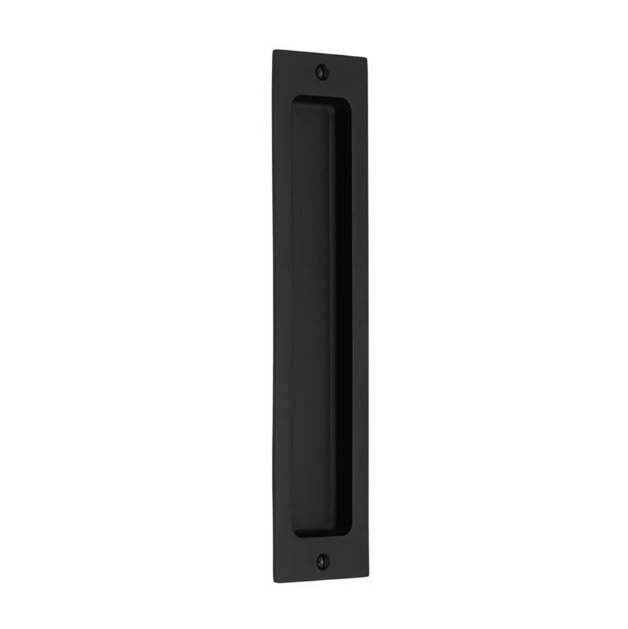 Emtek - Sandcast Bronze Rectangular Flush Pulls-10'', FB - Flat Black Bronze Patina