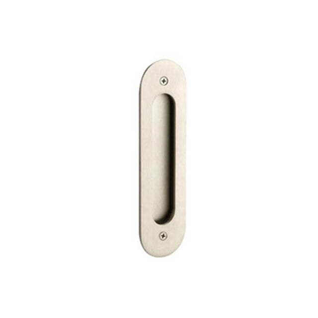 Emtek - Flush Pull, Narrow Oval 2'' x 7 1/4'' US3NL - Unlacquered Brass