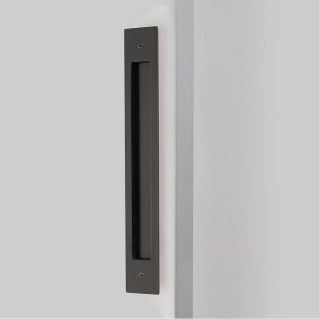 Emtek - Modern Rectangular Flush Pull for Door Pull, 12'' C-C, US10B - Oil Rubbed Bronze