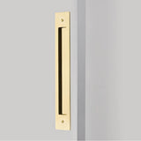 Emtek - Modern Rectangular Flush Pull for Door Pull, 12'' C-C, US3NL - Unlacquered Brass
