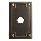 Concealed, Privacy, Arts and Crafts Rectangular Rosette, Merrimack Lever, US10B