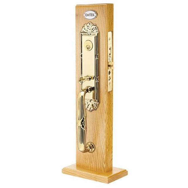 Emtek - Entryset, F20, Regency Mortise, 2-1/2'' Backset, Geneva Lever, RH, US3NL - Unlacquered Brass
