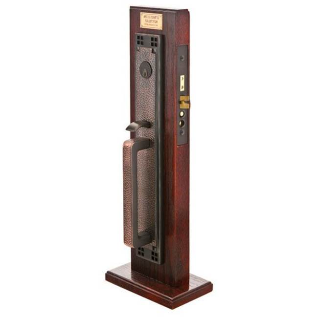 Emtek - Entryset, F20, Craftsman Full Length Mortise, 2-1/2'' Backset, Wembley Lever, LH, US3NL - Unlacquered Brass