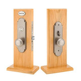Emtek - LL Entryset, F13, Charleston Mortise, 2-1/2'' Backset, Ribbon and Reed Lever, RH, US3NL - Unlacquered Brass
