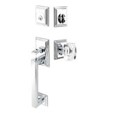 Emtek - Dbl Cyl, Hamden Tub Ent, Freestone Lever, LH, US4 - Satin Brass