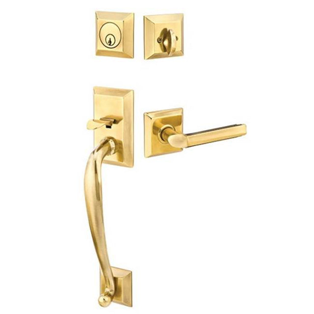 Emtek - Dbl Cyl, Franklin Tub Ent, Waverly Knob, US14 - Polished Nickel