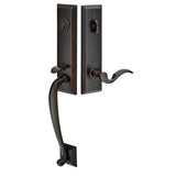 Emtek - Dbl Cyl, Adams Tub Ent, Georgetown Crystal Knob, US4 - Satin Brass