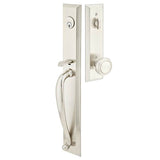 Emtek - Sgl Cyl, Jefferson Tub Ent, Modern Square Crystal Knob, US4 - Satin Brass