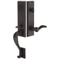 Emtek - Sgl Cyl, Rectangular Monolithic Tub Ent, Mariposa Lever, LH, TWB - Tumbled White Bronze