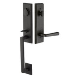 Emtek - Dummy, Rustic Modern Rectangular Monolithic Tub Ent, Old Town Clear Knob, TWB - Tumbled White Bronze