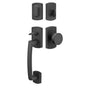Emtek - Dbl Cyl, Ridgemont Tub Ent, Bryce Lever, RH, TWB - Tumbled White Bronze