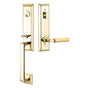 Emtek - Sgl Cyl, Transitional Heritage Monolithic Tub, Mercury Lever, LH, US14 - Polished Nickel