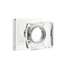 Emtek - Concealed, Privacy, Oval Rosette, Modern Square Crystal Knob, US14 - Polished Nickel