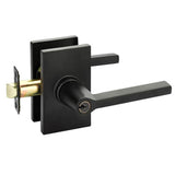 Emtek - KIL Helios Lever, Modern Rectangular Rosette, LH, US14 - Polished Nickel