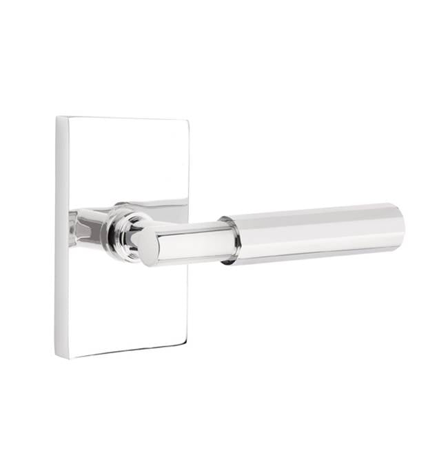 Emtek - Concealed Fastener, Passage, Modern Rosette US4, T-Bar Stem US4, Faceted Handle US4 - Satin Brass