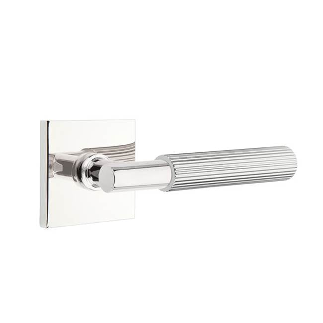 Emtek - Dummy, Square Rosette US4, T-Bar Stem US4, Straight Knurled Handle US4 - Satin Brass
