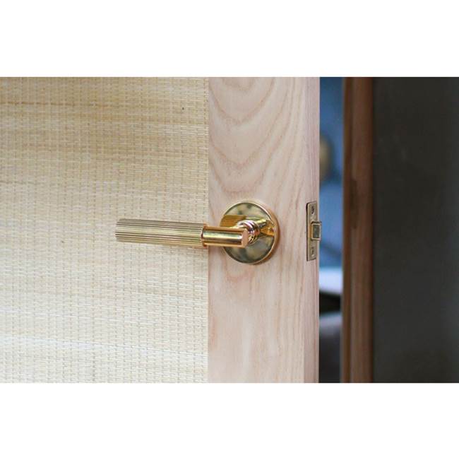 Privacy, Modern Rectangular Rosette US14, T-Bar Stem US14, Straight Knurled Handle US14 RH