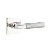 Emtek - Privacy, Square Rosette US14, T-Bar Stem US14, Straight Knurled Handle US14 LH - Polished Nickel