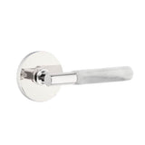 Emtek - Passage, Disc Rosette US10B, T-Bar Stem US10B, White Marble Handle, LH - Oil Rubbed Bronze