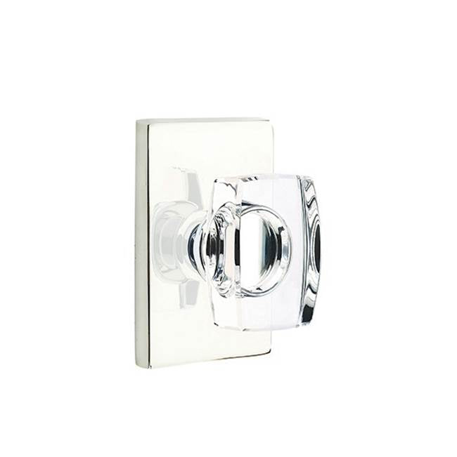 Concealed, Privacy, Modern Rectangular Rosette, Windsor Crystal Knob, US10B