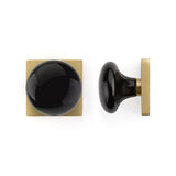 Emtek - Concealed Fastener Privacy, Urban Modern Rosette, Ebony Porcelain Knob, US26 - Polished Chrome