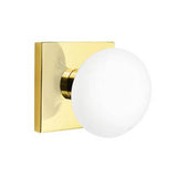 Emtek - Concealed Fastener Passage, Urban Modern Rosette, Ice White Porcelain Knob, US26 - Polished Chrome
