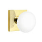 Emtek - Concealed Fastener Privacy, Urban Modern Rosette, Ice White Porcelain Knob, US26 - Polished Chrome