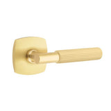 Emtek - Concealed Fastener, Privacy, Urban Modern Rosette US4, T-Bar Stem US4, Straight Knurled Handle US4 - Satin Brass