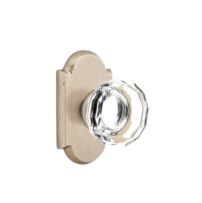 Concealed, Privacy, No.1 Rosette, Lowell Crystal Knob, FB