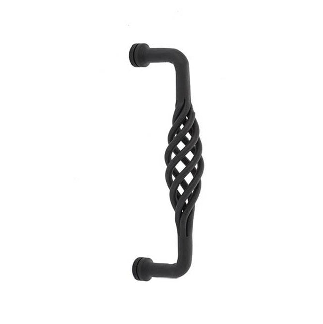 Emtek - Concealed Surface Mount, Lafayette Pull 8'', FBS - Flat Black Steel