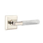 Emtek - Concealed Fastener, Passage, Quincy Rosette US4, T-Bar Stem US4, White Marble Handle - Satin Brass