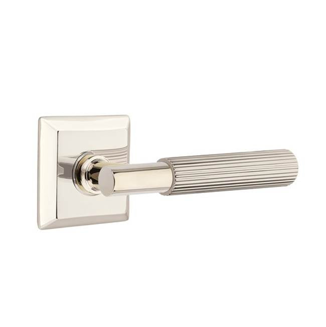 Emtek - Passage, Quincy Rosette US10B, T-Bar Stem US10B, Straight Knurled Handle US10B RH - Oil Rubbed Bronze