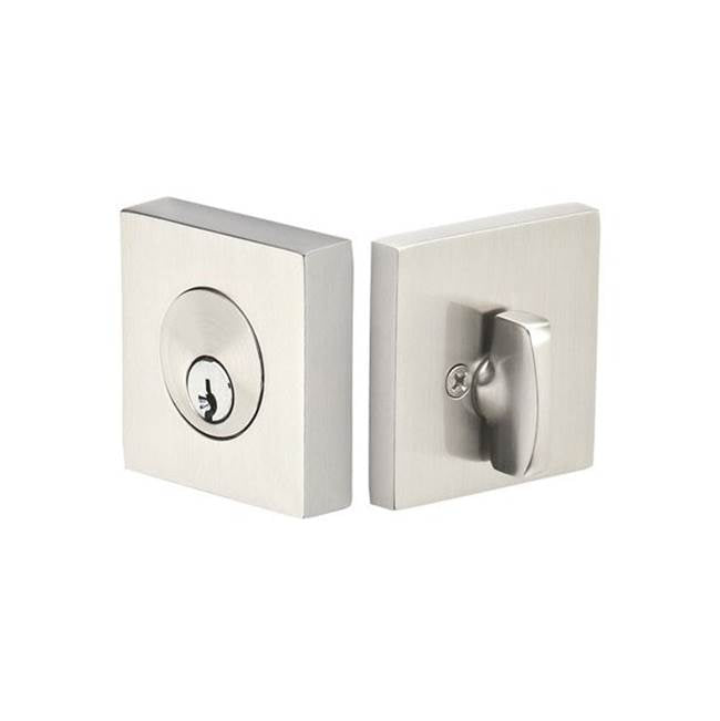 Emtek - Weiser Keyway, Square Deadbolt, Sgl, US4 - Satin Brass
