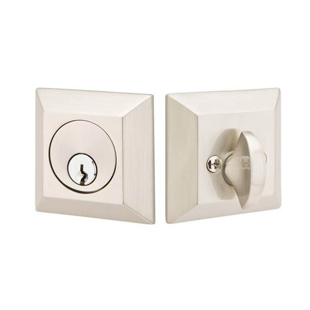 Emtek - Brass Quincy Rose Deadbolt, Dbl, US4 - Satin Brass